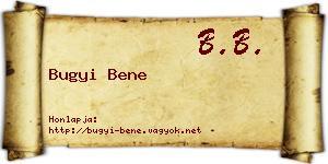 Bugyi Bene névjegykártya
